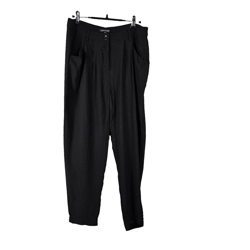Eileen Fisher 100% Silk Tapered Pants Relaxed Fit Size XS Pleated Washable Ankle